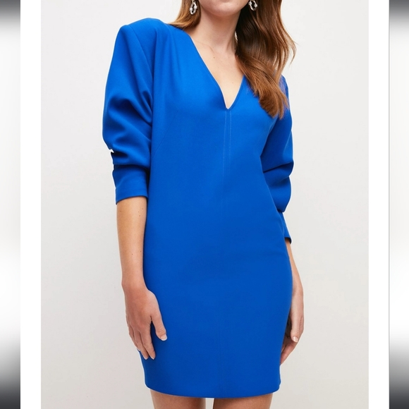 Karen Millen Dresses & Skirts - Karen Millen | Compact Stretch Sleeve V Neck Pencil Dress